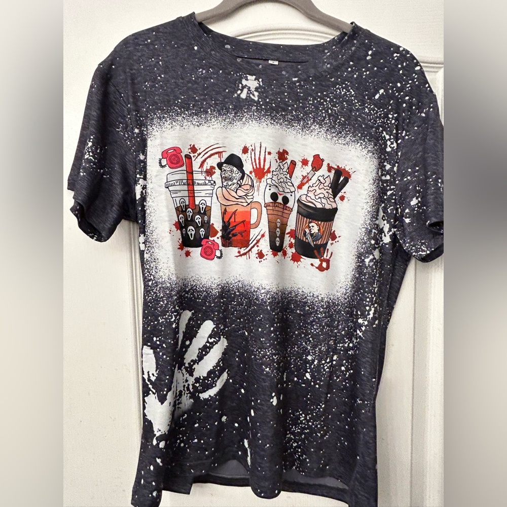 Fave Horror Stars on cute coffee drinks tee